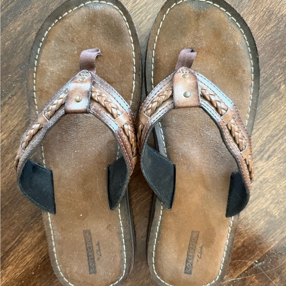 Clarks Brown Leather Sandals Size 9 - Picture 4 of 8